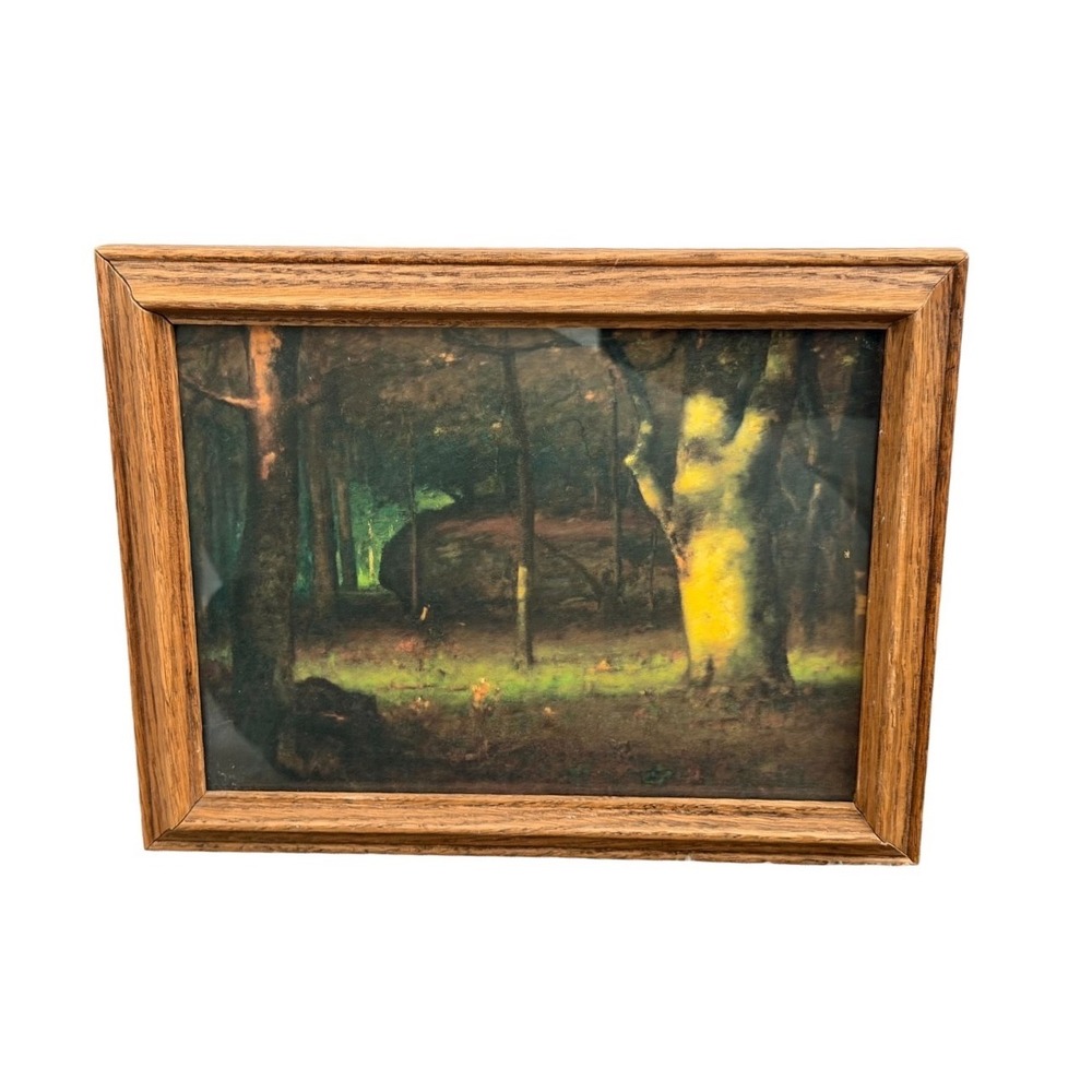 Small Framed Forest Landscape Wall Art Rustic Woodland Cottagecore Decor
